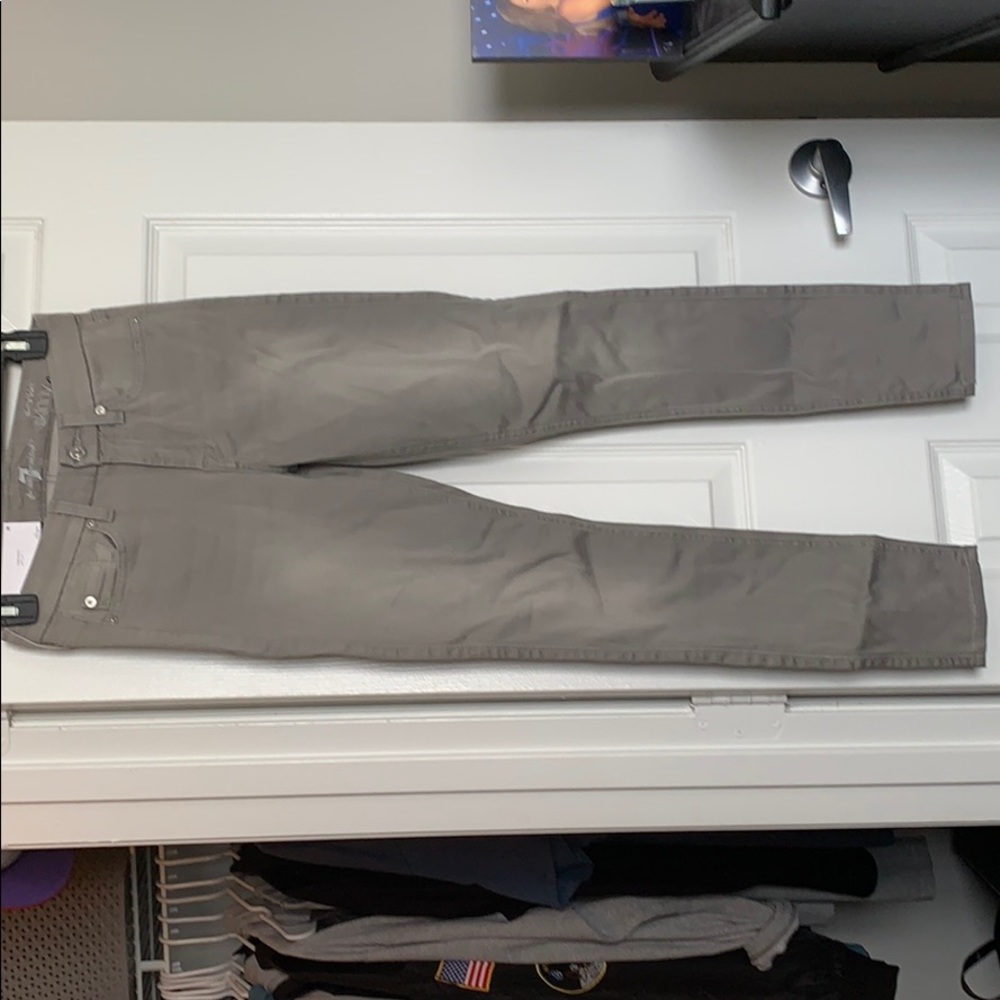 7 for all man kind grey super skinny jeans